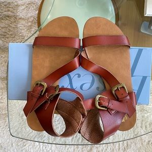 Rust Cognac Buckle Sandals 8